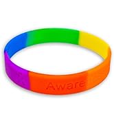 [AWARENESS RIBBON] シリコンブレスレット レインボーリボン LGBT LGBTQ 虹 フリーサイズ