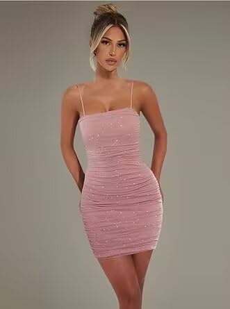 Short Column Homecoming Dresses for Teens Ruched Sequin Bodycon HOCO Gown Mini Length3