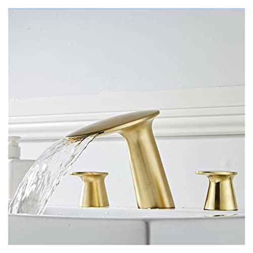 Robinet de lavabo en or brossé rose à double commande précise avec bec surélevé 20,3 cm - 7
