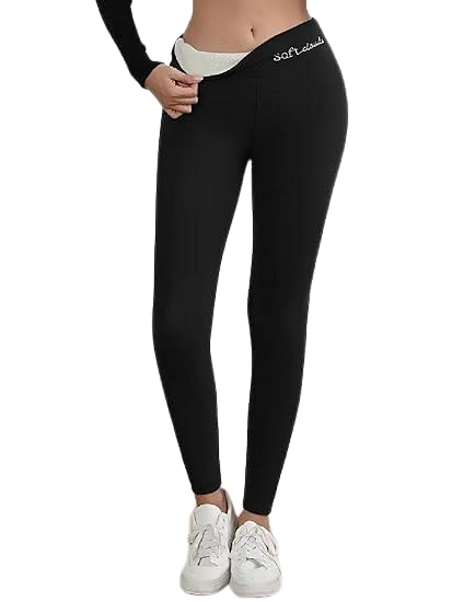 ogimi - ohh give me Women's Casual Fleece-Lined High-Rise Thermal Leggings | Effortless Slim-Fit Thick Fleece Winter Pants-picture-17