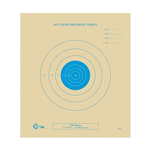 50 Foot Slow Fire Pistol Target Official NRA Target B-2 (Blue, 100) Cover