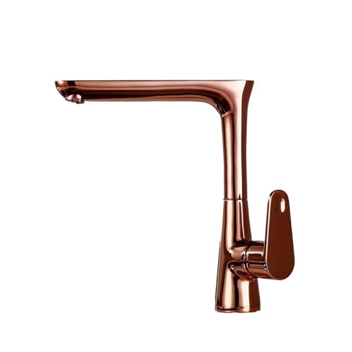 Robinet d'évier de cuisine monotrou laiton or rose fini les fuites - 3