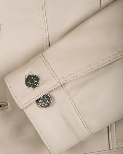 Image of fjackets Real Lambskin Vintage Trucker Leather Jacket Men - Shirt Collar Style Leather Jackets For Mens