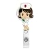 MEDFOLY Cute Nurse Badge Reel Retractable Nursing RN Badge Holder with Cartoon Nurse Design Medical ID Badge Clip for Doctor Physician Assistant