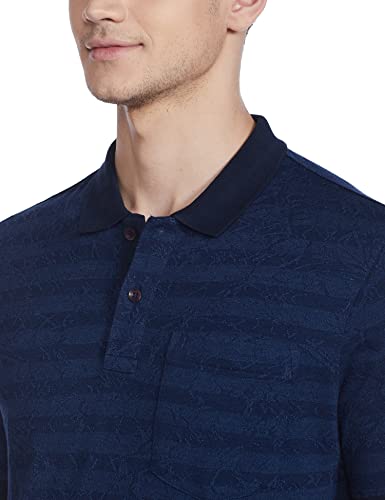 Image of Parx Men's Cotton Polyester Blend Jacquard Pattern Regular Fit Rib Collar Polo Neck Half Sleeve Casual T-Shirt