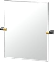 Vista 1 de Gatco 5679SM - Espejo rectangular sin marco, 24 pulgadas, latón cepillado negro mate combinado