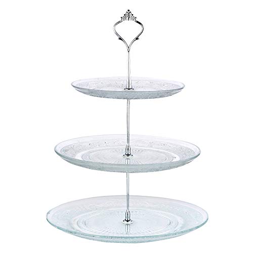 Etagere aus Glas, 3 Etagen, rund, mit Beschlägen Cover