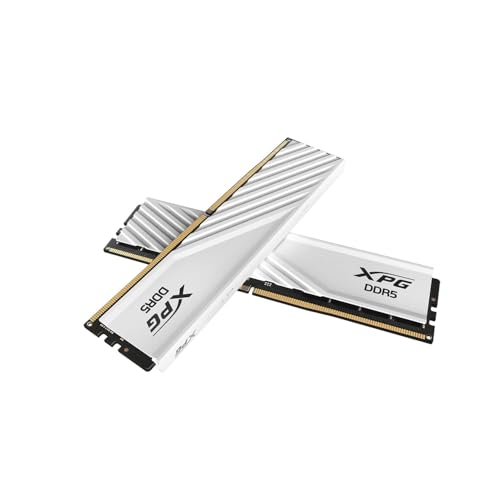 XPG LANCER BLADE RGB DDR5 RAM 16GB (2x8GB) 5600MT/s CL46 Low-Profile Gaming Memory White | Intel XMP 3.0 & AMD EXPO Ready