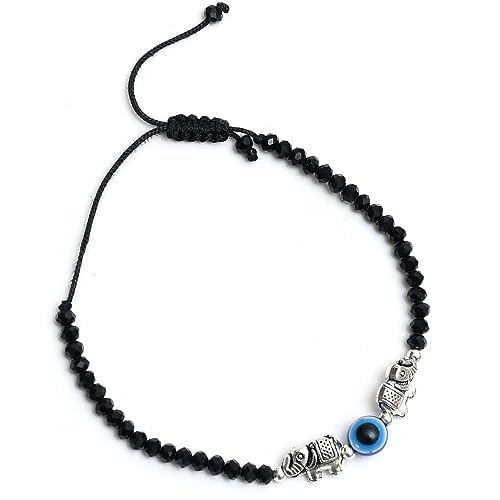 Ringzanio | Evil Eye Bracelet | Black Beads Evil Eye Bracelet | Adjustable Threads Evil Eye Bracelet | Black Crystal Evil Eye Bracelet With Elephant Charms. (B0CH6CRCCC) Amazon Price History, Amazon Price Tracker