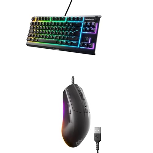 Image of SteelSeries Apex 3 TKL - RGB Gaming Keyboard - 8-Zone RGB Illumination - English QWERTY Layout Rival 3 Gen 2 Gaming Mouse - 8500 DPI TrueMove Core Optical Sensor