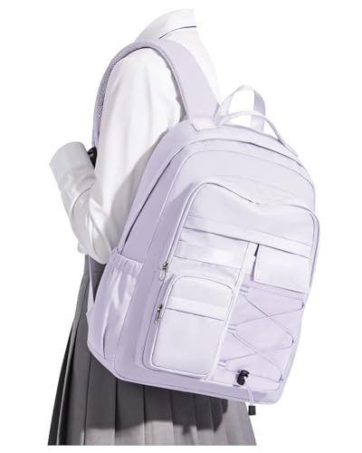 VGCUB Mochila Escolar Adolescente Instituto Mochilas de Viaje Trabajo Mujer Impermeable Hombre Casual Colegio Niña Juveniles Universidad Escolares Travel Backpack Women School Bag Morado