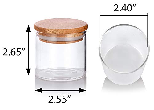 Juvitus BORO-CANDLE-4Z 4 Oz Clear Glass Borosilicate Jars For Candle Making With Bamboo Lids  thumb #1