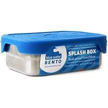 ECOlunchbox Splash Box Leakproof Stainless Bento Lunch Container With Silicone Lid | Holds 3 Cups equivalent to 24 oz & 709 ml | Measures 6.5 x 4.75 x 2 inches 16.5 x 12 x 5 cm | 100% Plastic-Free