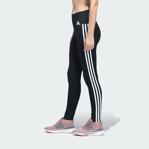 Image of adidas Women's Essentials 3-Stripes Tights - High-Rise Slim-Fit Cotton Stretch Leggings, Soft & Breathable Activewear for Yoga, Training, Running & Casual Wear for All Season