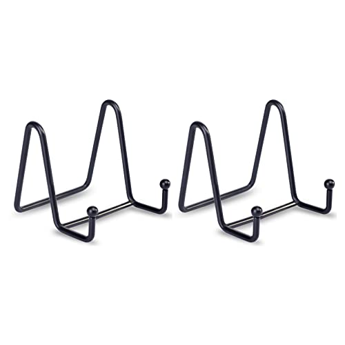 LIONWEI LIONWELI Black Decorative Plate Stand Holder Picture Frame Stand Easel Display Stand