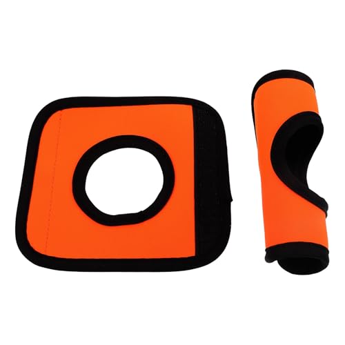 Angoily Funda para Asa de Equipaje de Neopreno Naranja Botón, 2 Unidades, Cubierta para Manija de Maleta y Puerta, Envoltura Resistente para Viajes y Uso Diario
