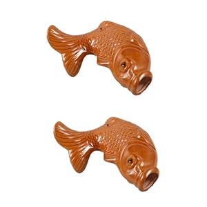 Amosfun 2St Keramik Fisch Wandbrunnen