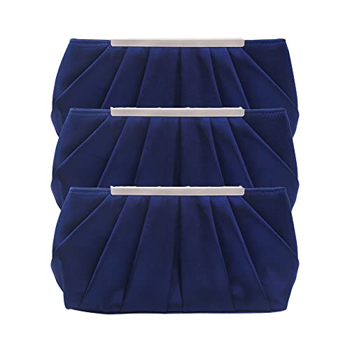 Pochette satin plissé bleu foncé pour briller lors de vos mariages et galas