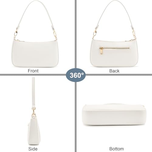 Image of Shoulder Bag for Women Retro Vegan Leather Classic Clutch Tote HandBags Purses with Zipper Closure