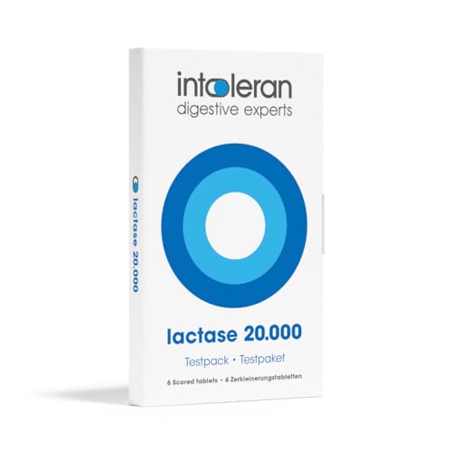Intoleran Lactase 20,000 Digestive Enzymes Testpack - 6 Capsules | Supplement for Lactose Intolerance | Lactase Enzyme Helps Digest Dairy & Lactose | High Dosed & Fast Acting | Vegan | Low FODMAP