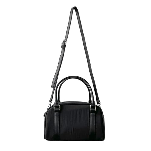 Sac à main à bandoulière noir en cuir synthétique pour femme avec sangle réglable