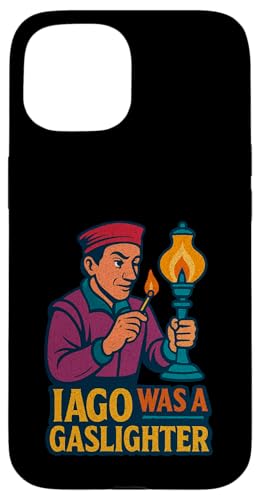 アンティーク調 イアゴ ガスライター シェイクスピア オセロ 悪役 ミーム スマホケース iPhone 15 用