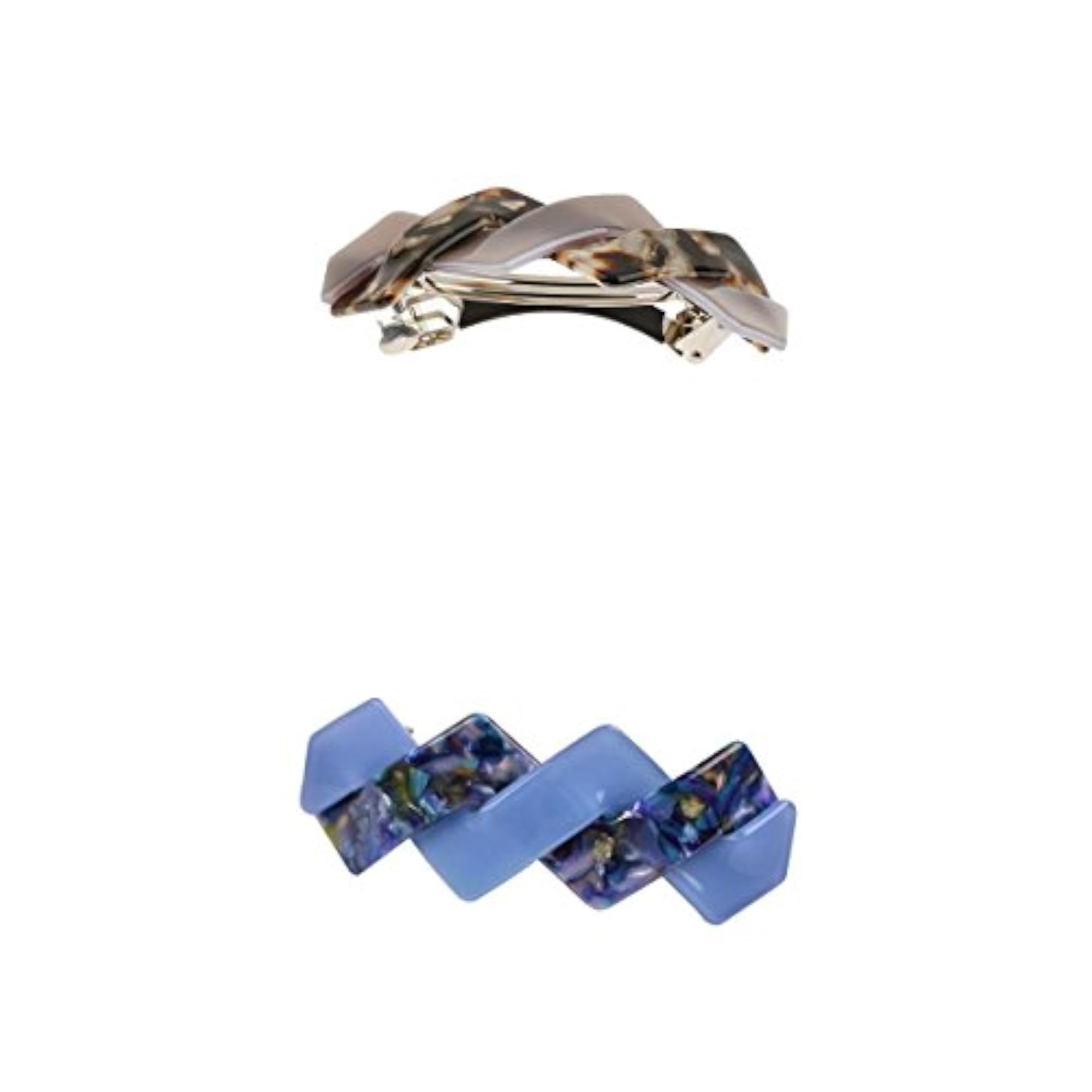 2 Pcs Geometric Shape Sprung Hair Clips, Stylish Accessories