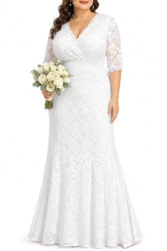 Image of Pinup Fashion Plus Size Formal Evening Dress Wedding Guest Bridal Gowns