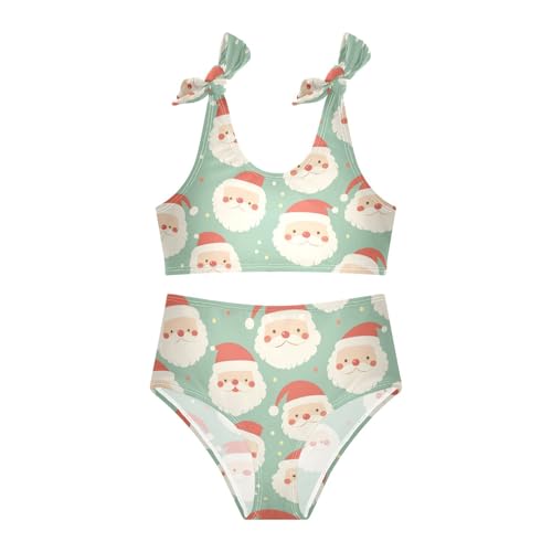 KLL Ho Ho Ho Pattern Funny Christmas Girls Two Piece Bikini Sets Scoop Neck Bathing Suit Swimming Suits Adjustable Shoulder3