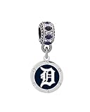 Tigers Round Crystal Charm Compatible With Pandora Style Bracelets. Can also be worn as a necklace (Included.)