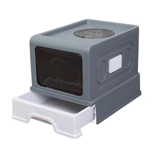 Caja de arena para gatos cerrada con entrada frontal y salida superior miniatura 1