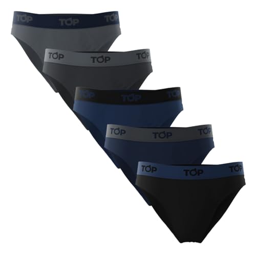 TOP - Men's 100% Cotton Briefs - Pack of 5 - Breathable & Lightweight for All-Day Comfort