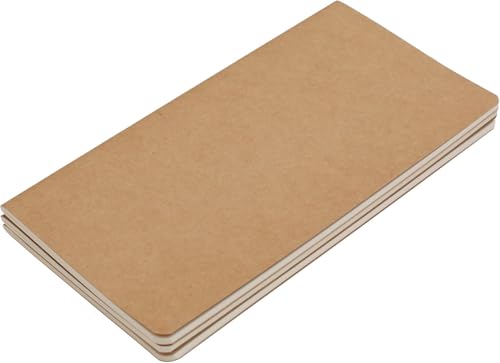 Image of PURESTORY Set of 3 Plain Travel Journal Refill Inserts - 4.3 inch x 7.5 inch, 40 Sheets /80 Pages Each - Blank Paper Notebook Inserts for Travelers Notebooks, Writing, Sketching & Journaling
