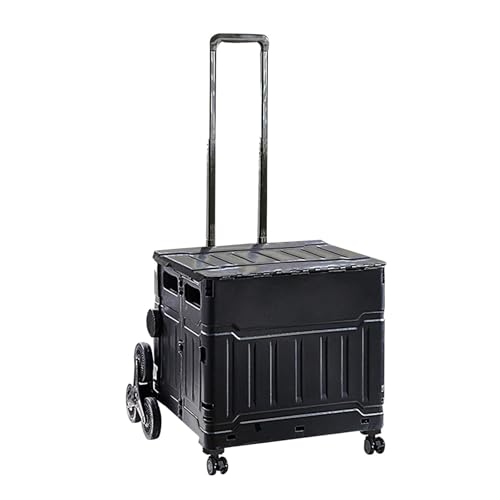Carrito de la compra plegable portátil con ruedas de altura ajustable para un fácil transporte de comestibles, libros, herramientas y más, ideal para compras y uso al aire libre
