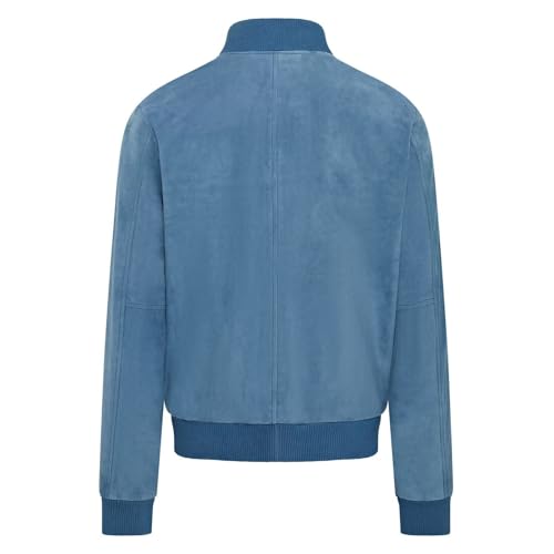 Infinity Leather Mens Soft Goat Suede MA-1 Varsity Bomber Jacket4