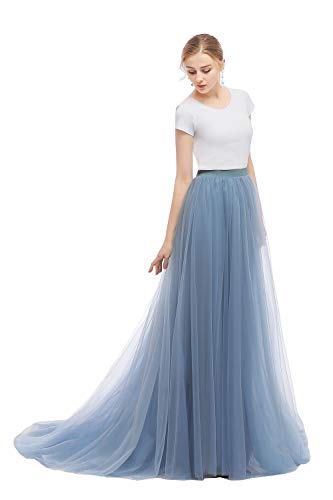 EllieHouse Maxi Long Tulle Skirt for Women Evening Party Wedding Skirts