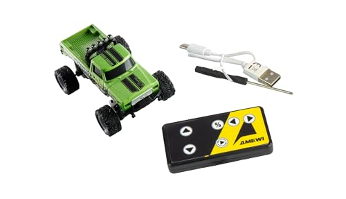 Amewi RC-Monstertruck Die Cast 1:64, Fernsteuerung im Kartenformat, RTR grün