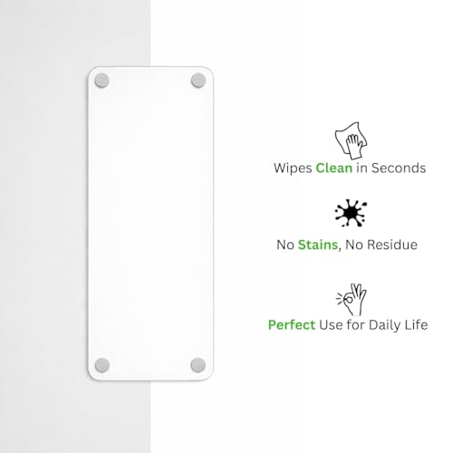 Image of Transaparent Magnetic Planner Board for Fridge - to Do List | 24x10 cm | Acrylic Writing Board for Kitchen Fridge, Notepad | Reusable Shopping List Board, Checklist with Pen - Clear