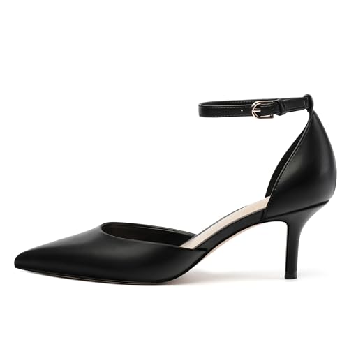 Pointed Closed Toe Heels for Women, Women's Ankle Strap Pumps, Wedding Party Office Business Work Dress Shoes2