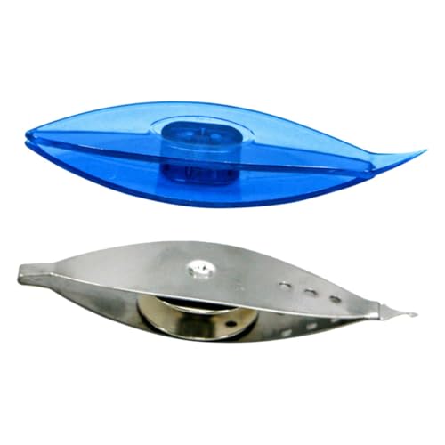 KALLORY 2pcs Tatting Shuttles Set DIY Knitting Tools Metal Plastic Tatting Shuttles for Weaving Arts