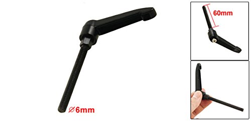 Image of uxcell a12042300ux0149 Machinery M6 x 60 mm Threaded Metal Adjustable Handle Lever
