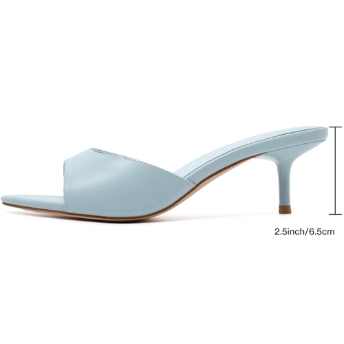 Image of Mostrin Kitten Heels for Women Pointed Toe Vintage Mules Heels Sexy Slip on Stiletto Backless Sandals for Party Wedding Daily