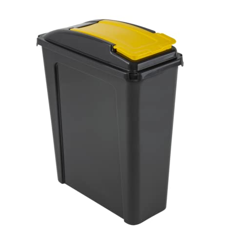 Aurora โ 25L Recycling Slim Bin Kitchen Trash Can Rubbish Dustbin (Yellow)