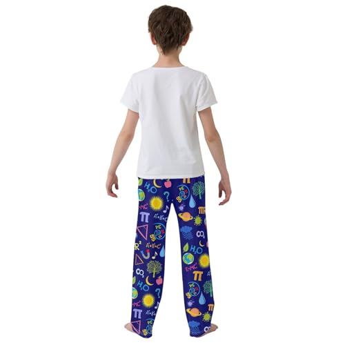 ZZXXB Physics Math Chemistry Boys Long Pants Soft Trousers Elastic Waist Kids Lounge Bottoms with Pockets S-XL3