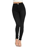 Skinny Jeans Donna Elasticizzati Neri Vita Alta Pantaloni Stretti Donna Denim Jeans Lunghi Push Up Stretch