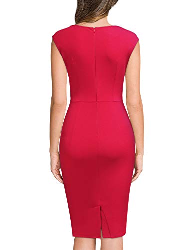 Image of Miusol Women's Retro Ruffle Style Slim Work Pencil Dress