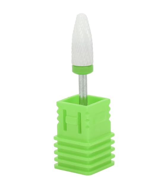 Ceramic Nail Drill Bit Corn Head Shape | Professional Nail Grinding Bit for Gel & Acrylic Removal | Durable Black Carbide Polishing Bit for Manicure Pedicure Machine (Green)-image-12