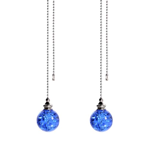 Image of 2 Pcs Decorative Fan Strings Ceiling Fan Extension Pulls Light Fixture Pull Chains Light Pull Chain Extenders Ceiling Fan Pull Chain Pendants Connectors Ornaments with Ball Blue