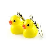 MATERIAL/ GRÖSSE: Ohrhaken aus Edelstahl, Enten aus Kunststoff - Du kannst zwischen 3 Größen wählen (Gesamtlänge inkl. Ohrhaken): Kleine Enten ca. 3 Zentimeter, Mittlere Enten ca. 4 Zentimeter, Große Enten ca. 5 Zentimeter