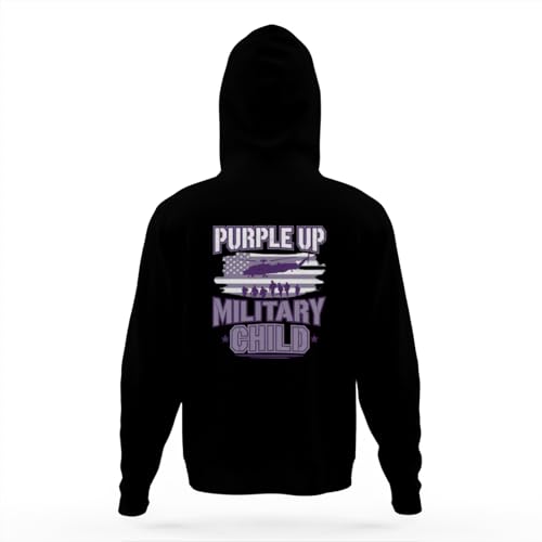 Purple Up Month of Military Child Kids Air Force US Flag Hoodies for Teen Girls Boys Kangaroo Pocket Sweatshirt4